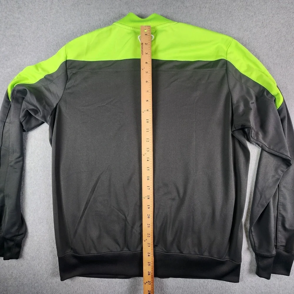 Nike Dri-Fit‎ Track Full-Zip Jacket Unisex Large Gray & Neon Soccer Warm-up